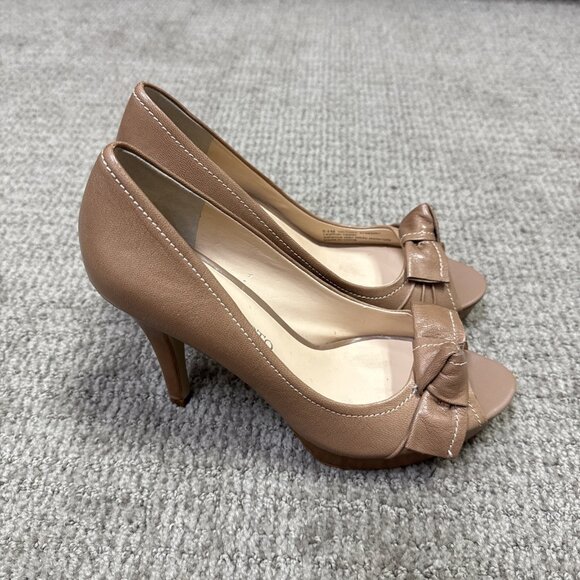 Franco Sarto Heels Victory Leather Peep Toe Women's Size 6.5 M - Picture 1 of 12